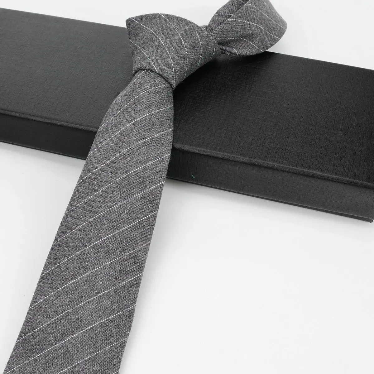 Mens Ties 6cm Classic Cotton Handmade Skinny Striped Neckties For Men Narrow Collar Slim Cashmere Casual Tie Accessories Gifts