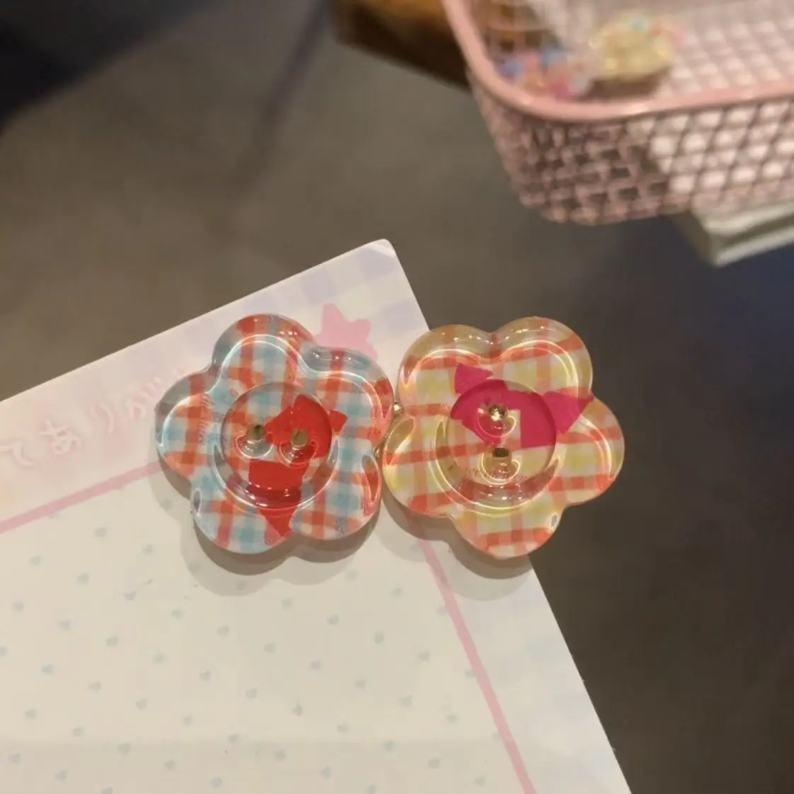 4pcs cute jelly color-block flower hair clip sweet girl candy duck mouth clip ins edge clip small fresh hairpin