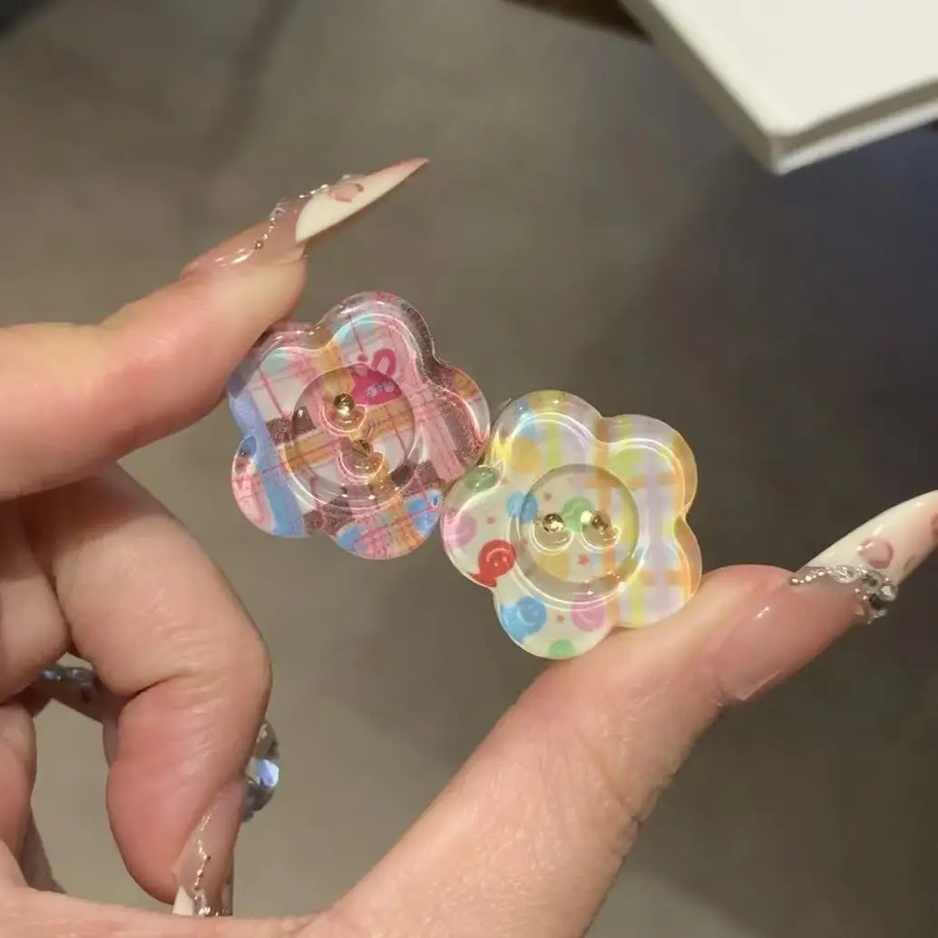 4pcs cute jelly color-block flower hair clip sweet girl candy duck mouth clip ins edge clip small fresh hairpin