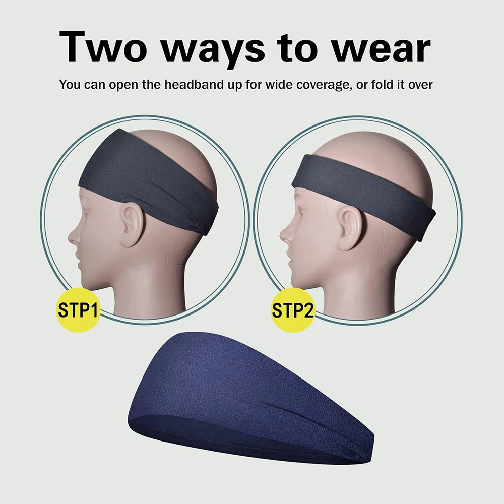 Sports Headbands for Men ,Moisture Wicking Workout Headband, Sweatband Headbands for Running,Cycling,Football,Yoga