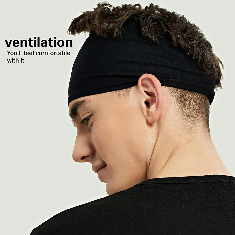 Sports Headbands for Men ,Moisture Wicking Workout Headband, Sweatband Headbands for Running,Cycling,Football,Yoga