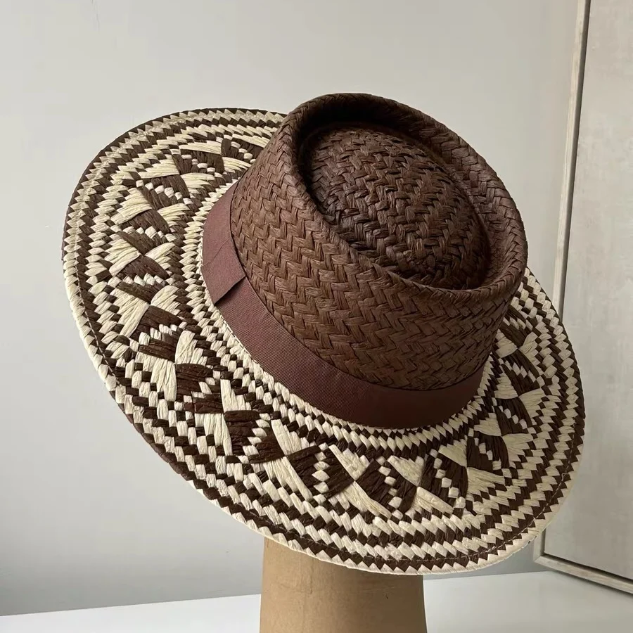 Vintage Fashion Summer Boho Style Casual Handmade Wide Brim Sun Hat For Women And Men Caps Vacation Beach Sun Hat Designer Hats