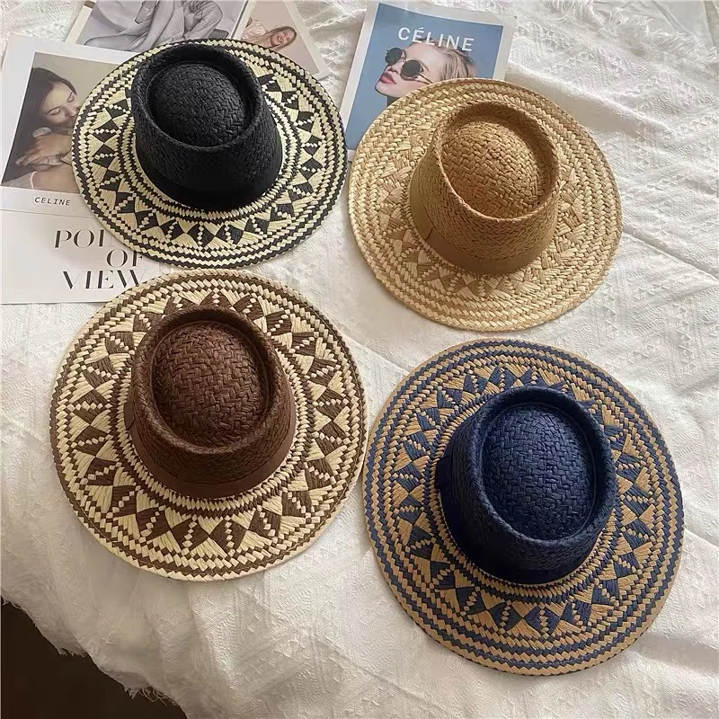 Vintage Fashion Summer Boho Style Casual Handmade Wide Brim Sun Hat For Women And Men Caps Vacation Beach Sun Hat Designer Hats