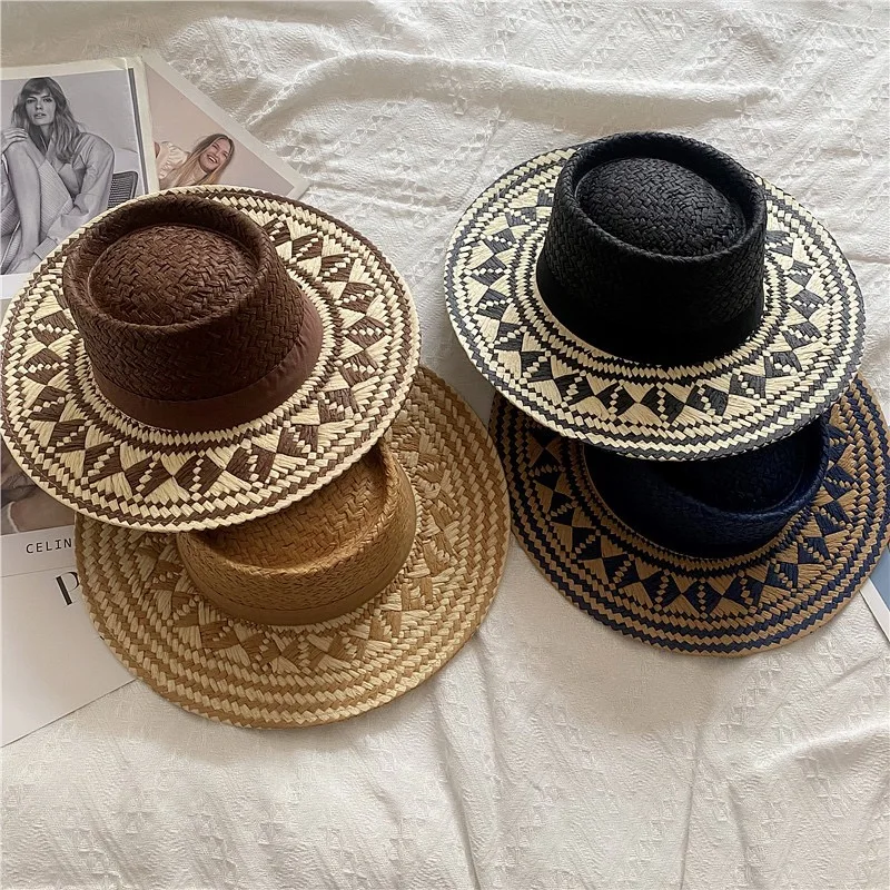 Vintage Fashion Summer Boho Style Casual Handmade Wide Brim Sun Hat For Women And Men Caps Vacation Beach Sun Hat Designer Hats