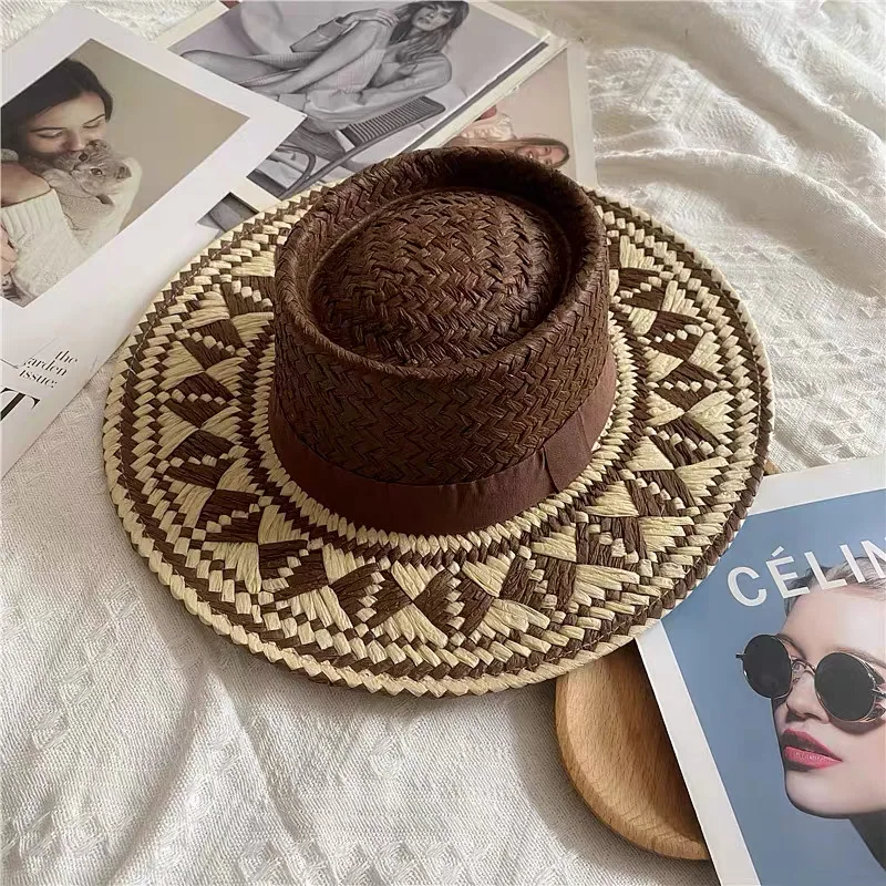 Vintage Fashion Summer Boho Style Casual Handmade Wide Brim Sun Hat For Women And Men Caps Vacation Beach Sun Hat Designer Hats