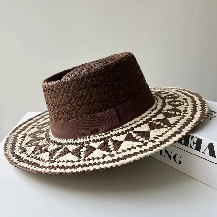 Vintage Fashion Summer Boho Style Casual Handmade Wide Brim Sun Hat For Women And Men Caps Vacation Beach Sun Hat Designer Hats