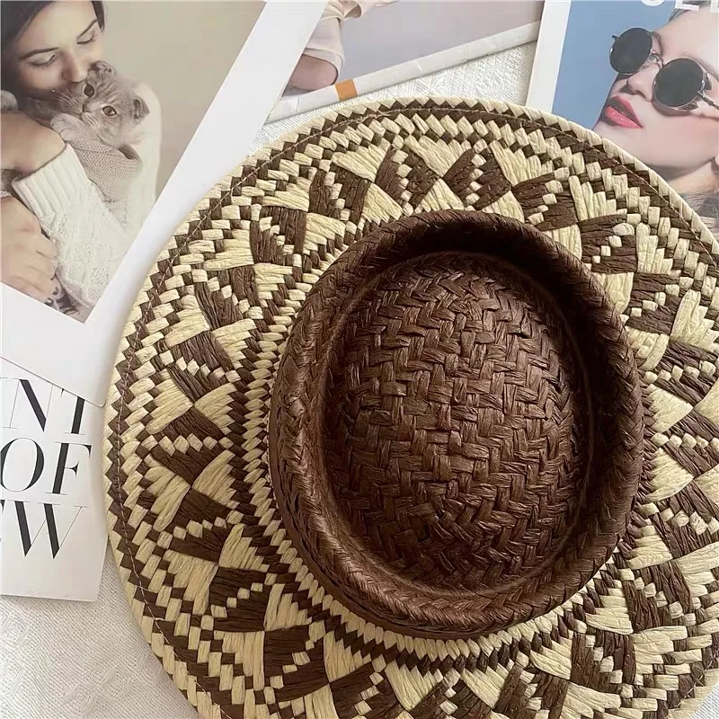 Vintage Fashion Summer Boho Style Casual Handmade Wide Brim Sun Hat For Women And Men Caps Vacation Beach Sun Hat Designer Hats