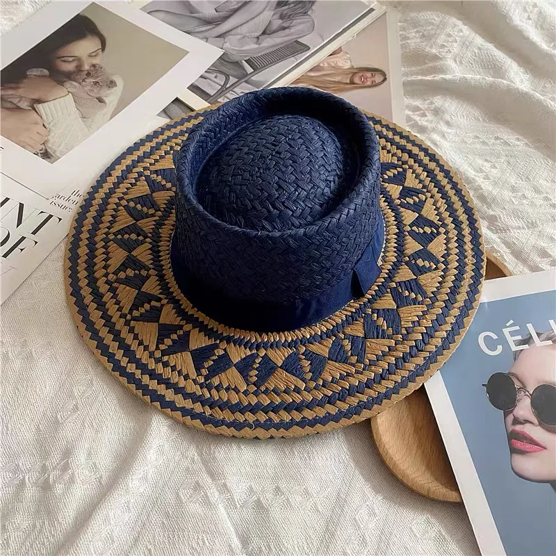 Vintage Fashion Summer Boho Style Casual Handmade Wide Brim Sun Hat For Women And Men Caps Vacation Beach Sun Hat Designer Hats