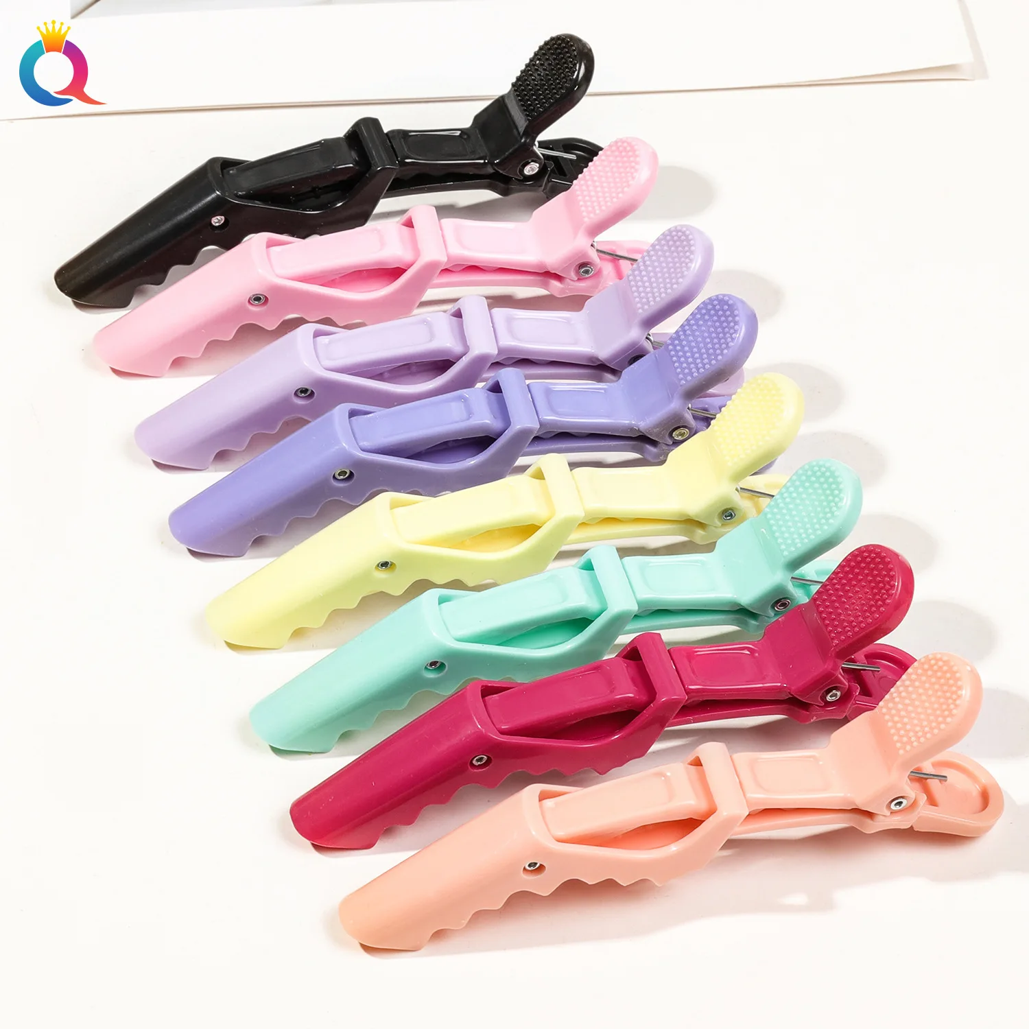6-Piece Set of Vivid Alligator Hair Clips Professional Hairdressing Grips for Salon Use Crocodile Hairpins Barber Supplies