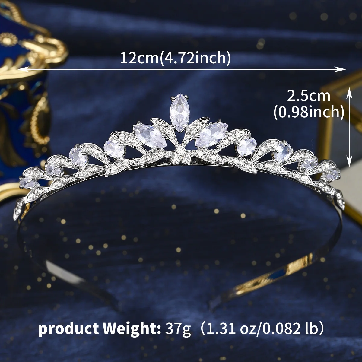 Sparkling Crystal Flower Tiara Classic Europe and America Bridal Wedding Crown Hair Accessories Hairbands for Women