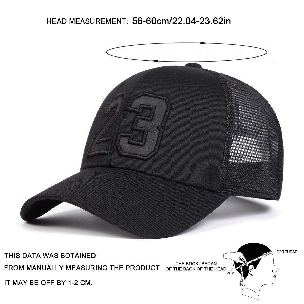 Unisex 23 Embroidery Baseball Net Caps Hip Hop Cap Spring Summer Outdoor Adjustable Casual Hats Sunscreen Hat 