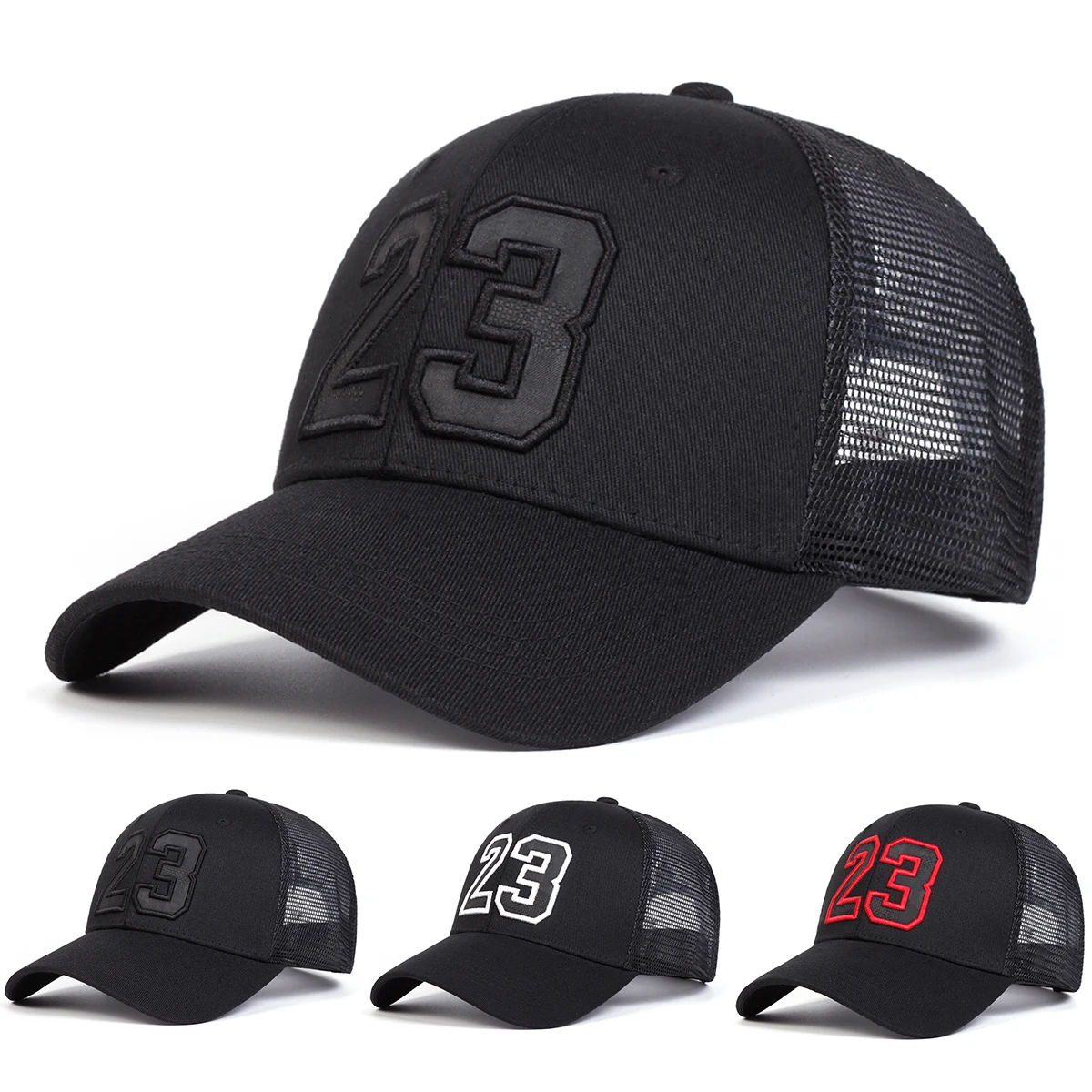 Unisex 23 Embroidery Baseball Net Caps Hip Hop Cap Spring Summer Outdoor Adjustable Casual Hats Sunscreen Hat 