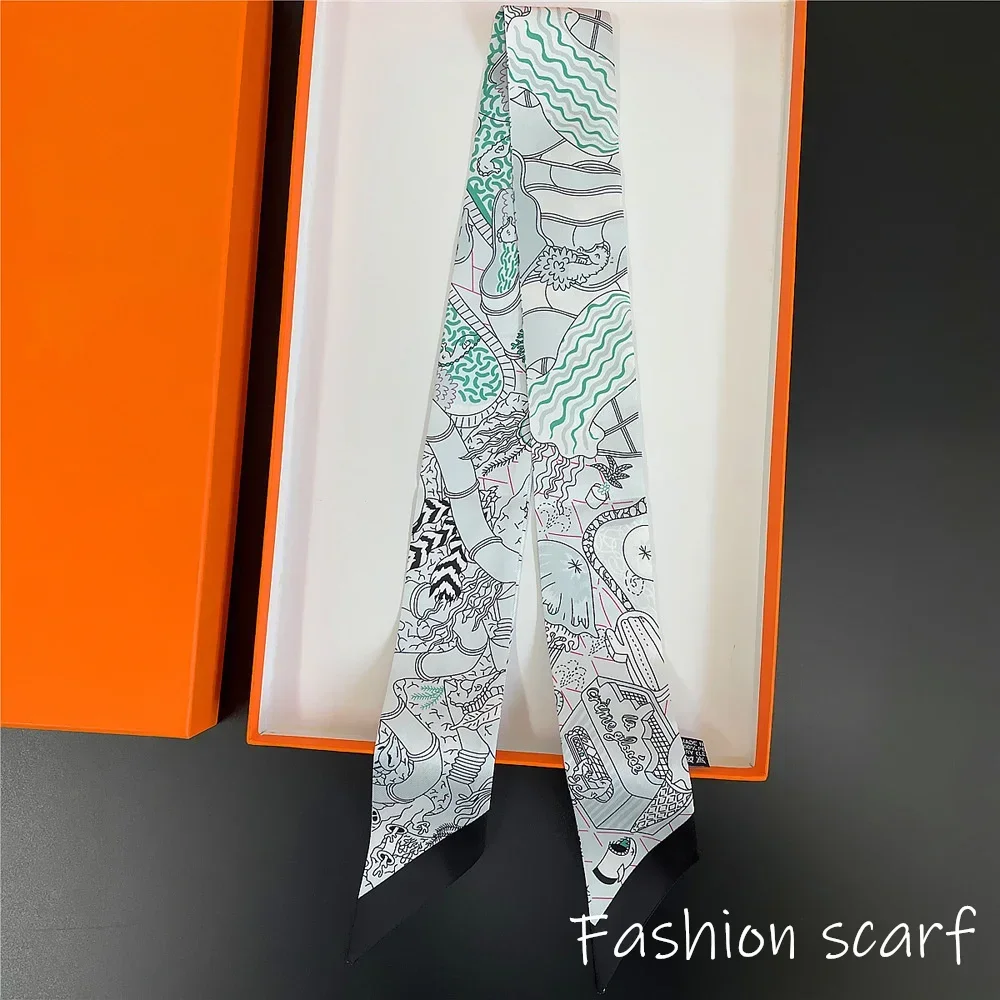 Fashion Scarf for Women Bags Thin Long Strap Multi Purpose Hair Accessory Handbag Decorative Tie Strip Band Scarf Women Luxury