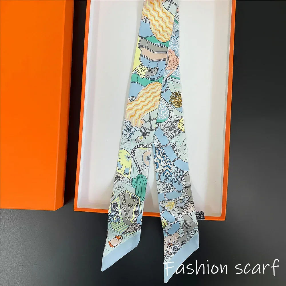 Fashion Scarf for Women Bags Thin Long Strap Multi Purpose Hair Accessory Handbag Decorative Tie Strip Band Scarf Women Luxury