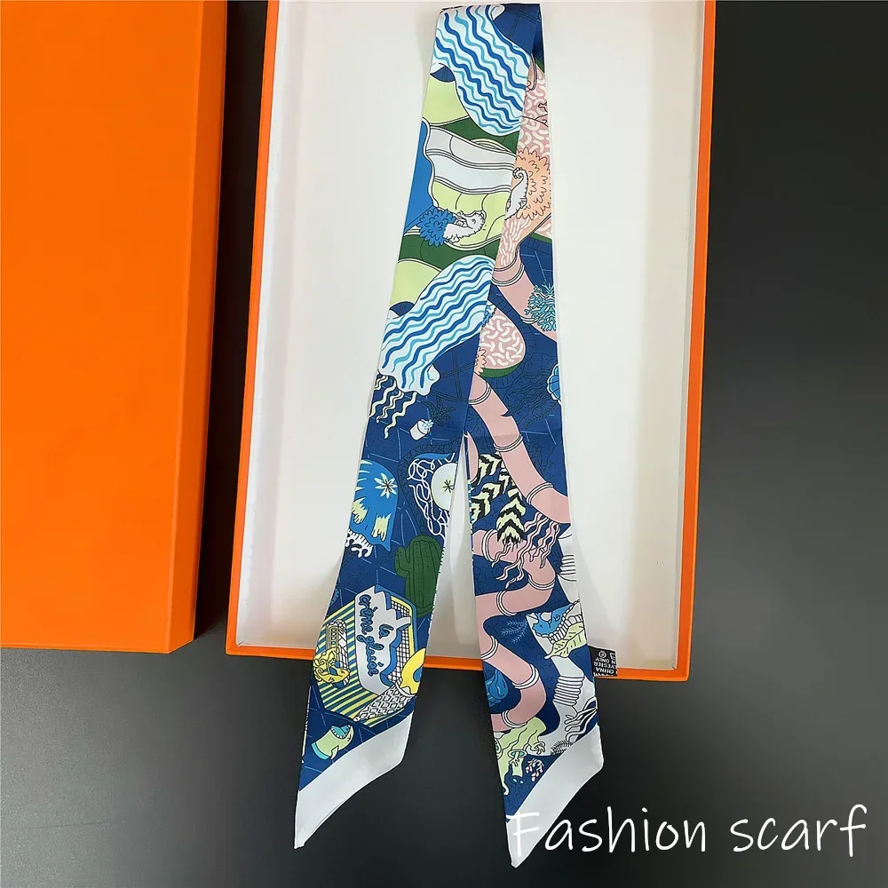 Fashion Scarf for Women Bags Thin Long Strap Multi Purpose Hair Accessory Handbag Decorative Tie Strip Band Scarf Women Luxury