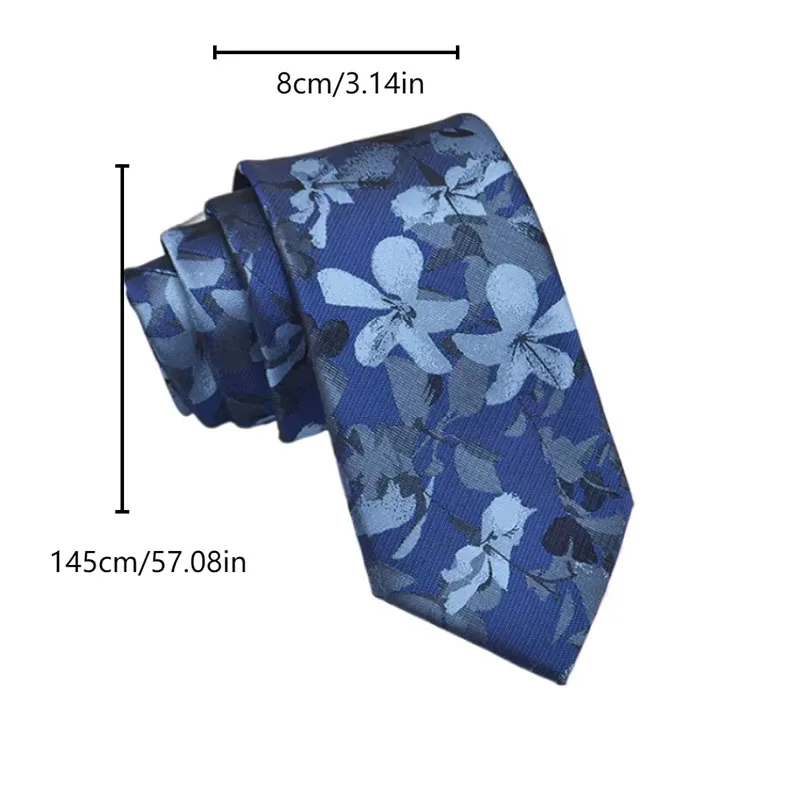 Men's Pre-tied Floral Silk Tie, Business Casual Wedding Tie, Handcrafted High-Quality, Standout Pairing