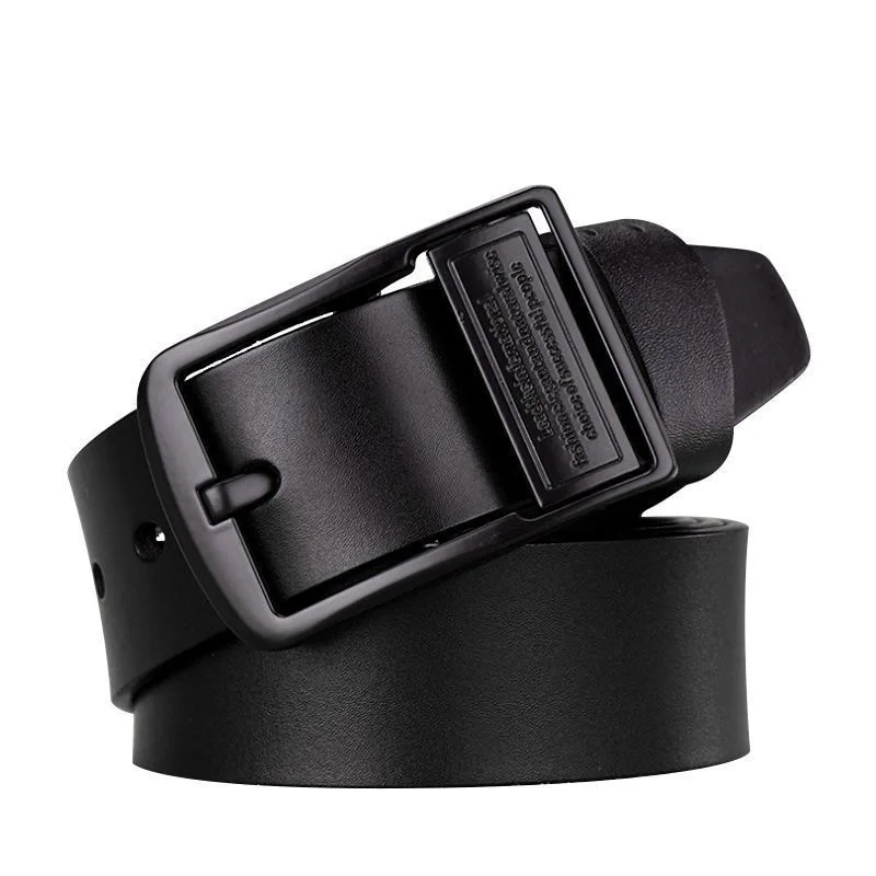 New Leather Cowhide Men's Belt Fashion Metal Alloy Pin Buckle Adult Luxury Brand Jeans Business Casual Waist Male Strap Brand