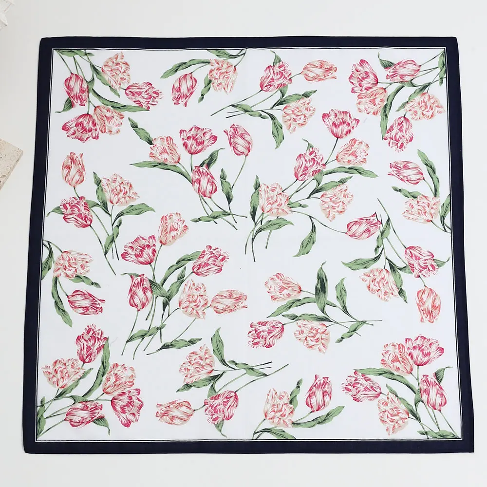 3 Packs of Elegant Flower Handkerchiefs for Women, Pure Cotton Sweat Towels, Flap Pocket Pants Towels, Wedding Supplies, Business Gifts, Mother's Day Gifts