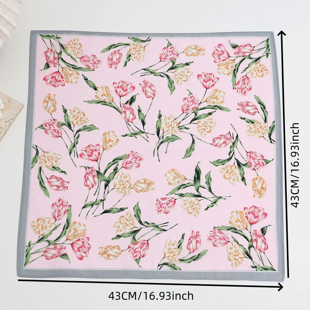 3 Packs of Elegant Flower Handkerchiefs for Women, Pure Cotton Sweat Towels, Flap Pocket Pants Towels, Wedding Supplies, Business Gifts, Mother's Day Gifts