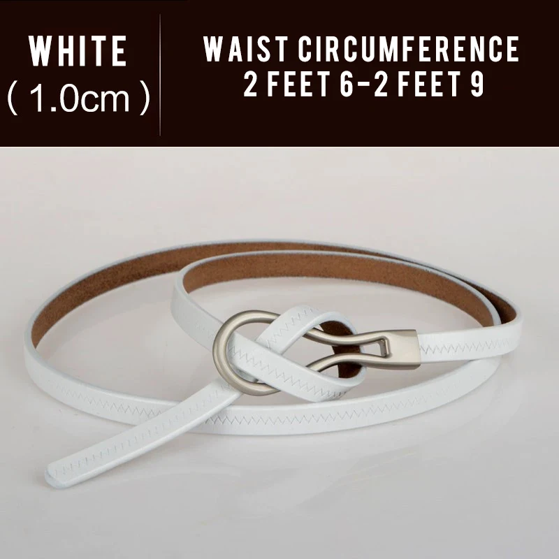 Simple Women's Genuine Leather Knotted Skinny Belt with Skirt Coat Tight Waist Luxury Decoration