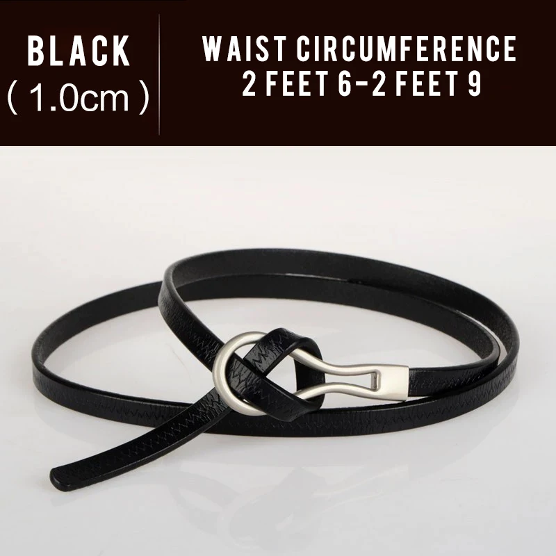 Simple Women's Genuine Leather Knotted Skinny Belt with Skirt Coat Tight Waist Luxury Decoration