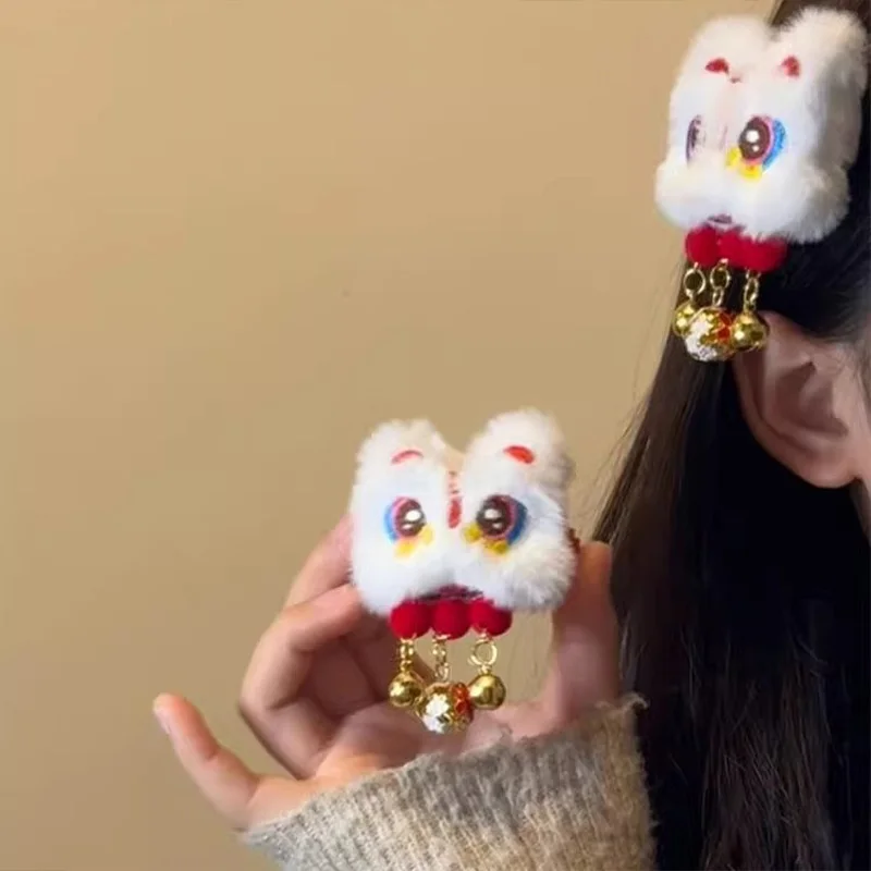 1pc Xingshi tassel hair clip, red New Year hair clip, Chinese style cute women's autumn and winter ancient style Hanfu headwear