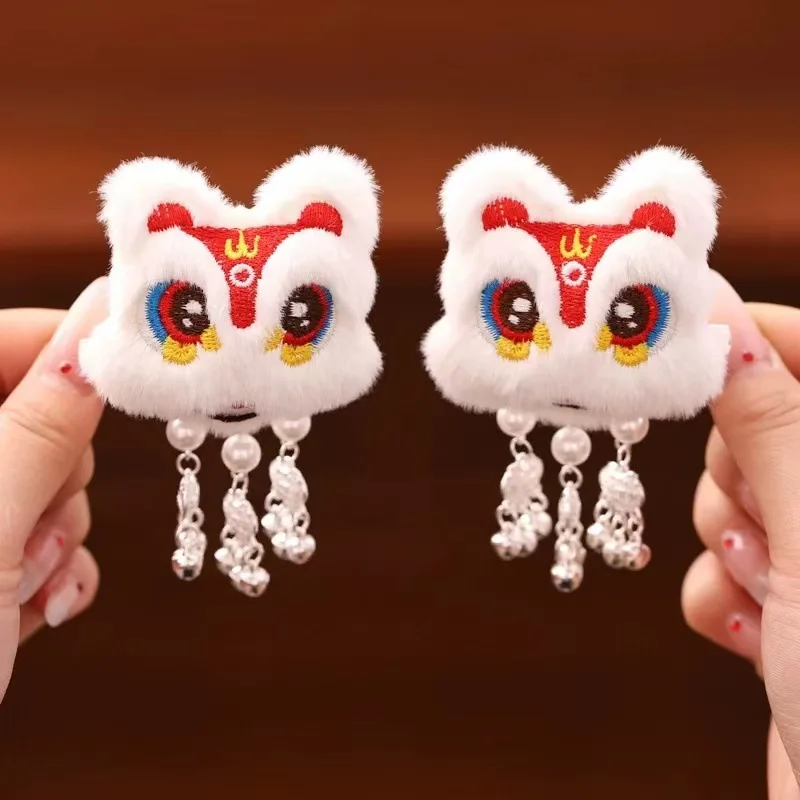 1pc Xingshi tassel hair clip, red New Year hair clip, Chinese style cute women's autumn and winter ancient style Hanfu headwear