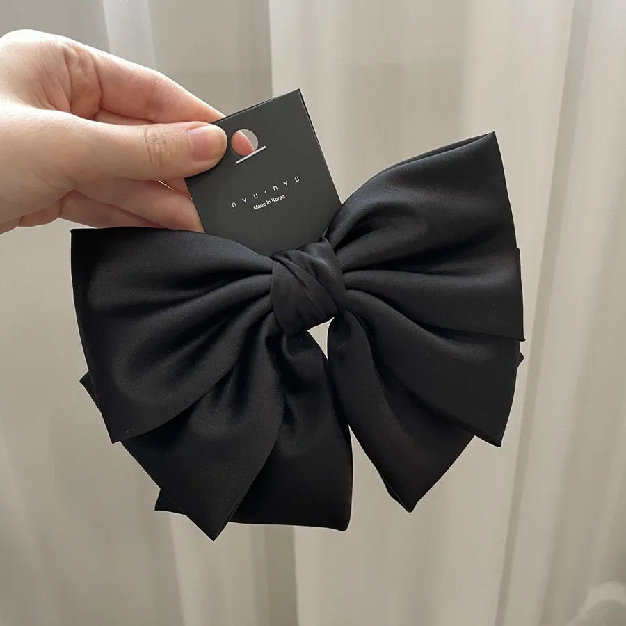 1pc Korean version autumn and winter new black bow hair clip, hair clip, back of the head clip, top clip, hair accessory
