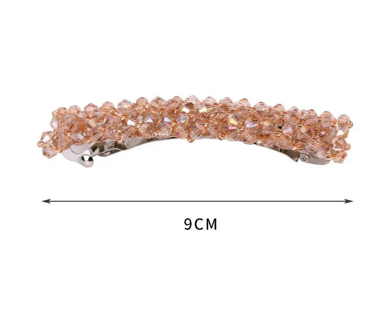 New Korean Sweet Color Crystal Hair Rhinestone Barrettes Hair Beads Hair Clips for Women Spring Headwear Accessories