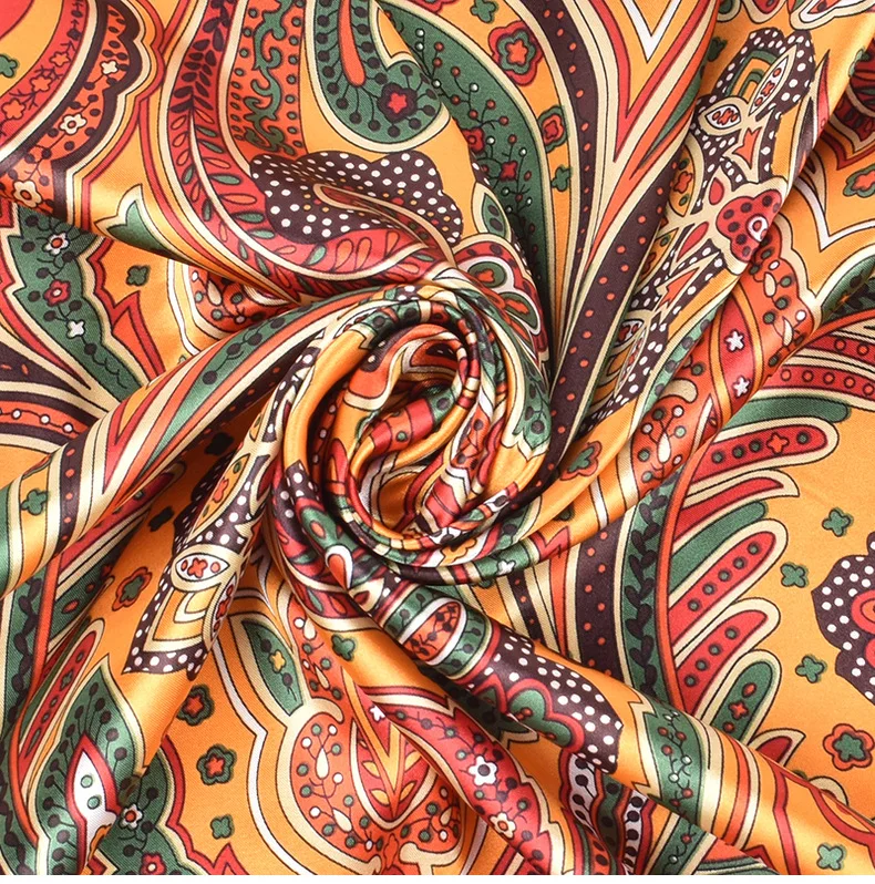 High Quality Silk Scarves Women Square Satin Hijab Scarf Plain Handkerchief Shawls Wraps Head Female Headband Islamic Bandanna