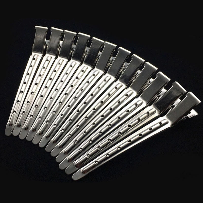 Woman Silver Hair Clips Metal Hairdressing Sectioning Clip Clamps Barber Hair Cut Use Styling Tools Hair Root Fluffy Hairpin