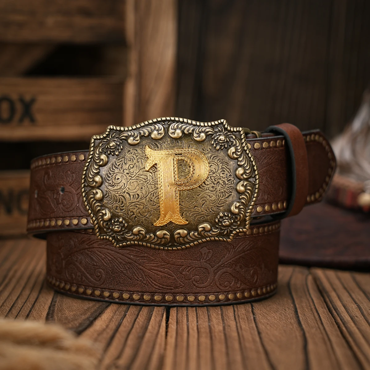 1pc Western Cowboy Style Belt - Suitable for Both Men and Women. Western Buckle PU Embossed Belt. Unique and Retro Design