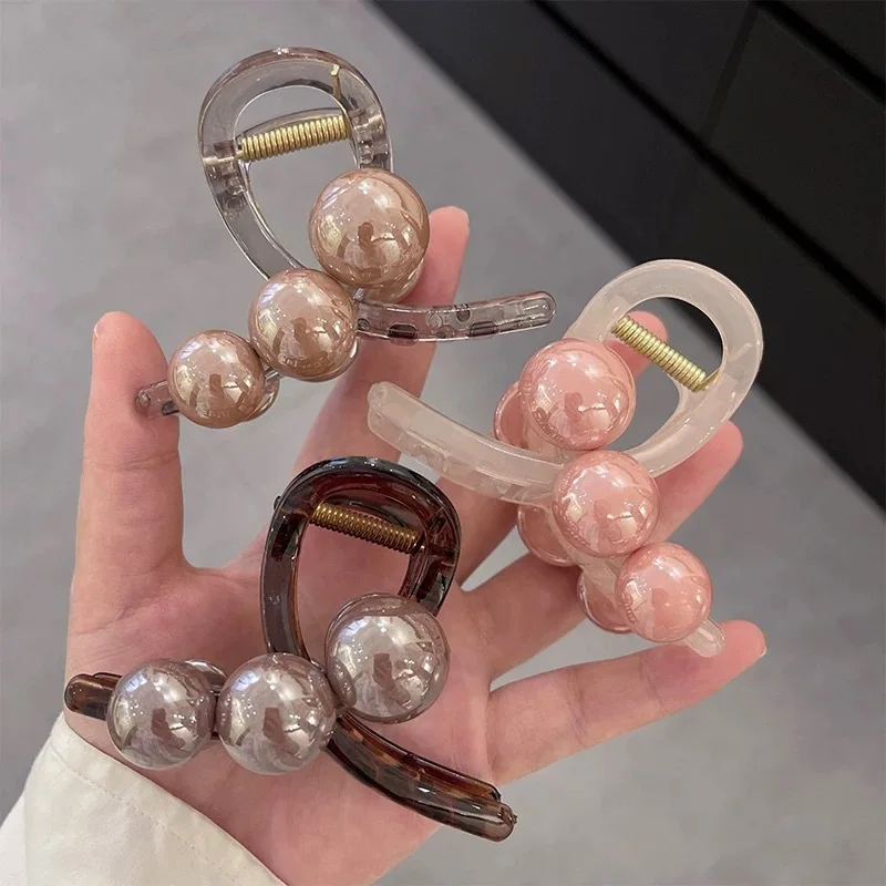 Korea Pearls Cross Hair Claws Crabs For Women Girls Sweet Hair Ornament Barrettes Hair Clips Hairpin Fashion Hair Accessories