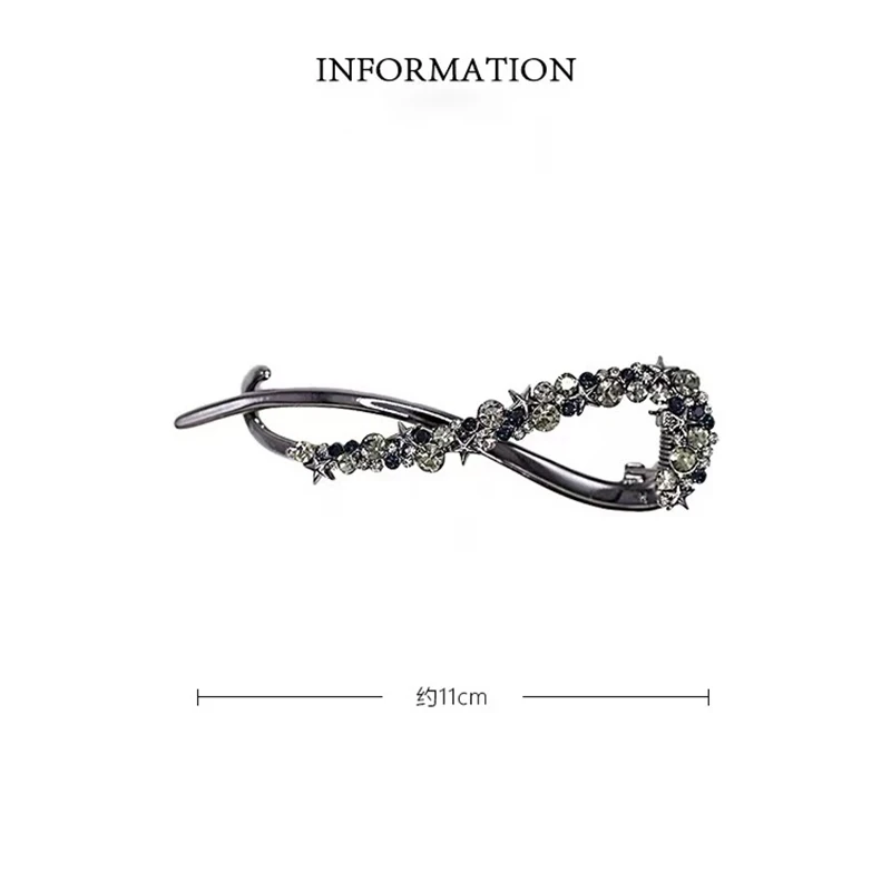 Fashion Rhinestone Banana Clip Hair Clasp Elegant Irregular Women Hair Clip Girl Claw Headdress Hair Accessories Korean Hairpin