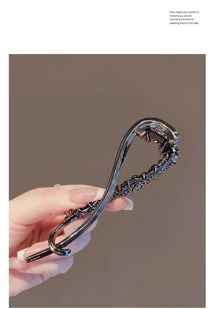 Fashion Rhinestone Banana Clip Hair Clasp Elegant Irregular Women Hair Clip Girl Claw Headdress Hair Accessories Korean Hairpin