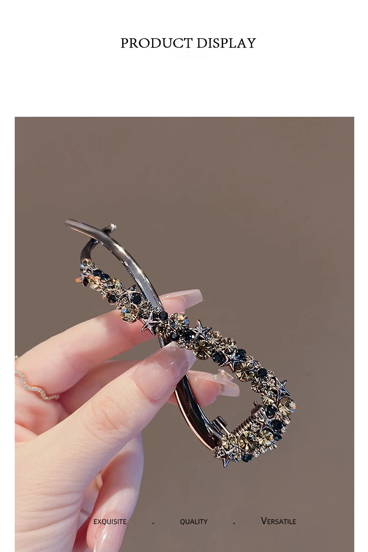 Fashion Rhinestone Banana Clip Hair Clasp Elegant Irregular Women Hair Clip Girl Claw Headdress Hair Accessories Korean Hairpin