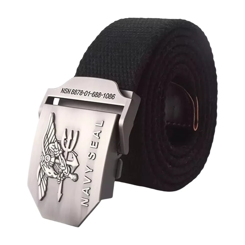 Men Army Military Canvas Belt Vintage NAVY SEAL Metal Buckle Luxury Jeans Belt Army Tactical Belts for Women Strap Male