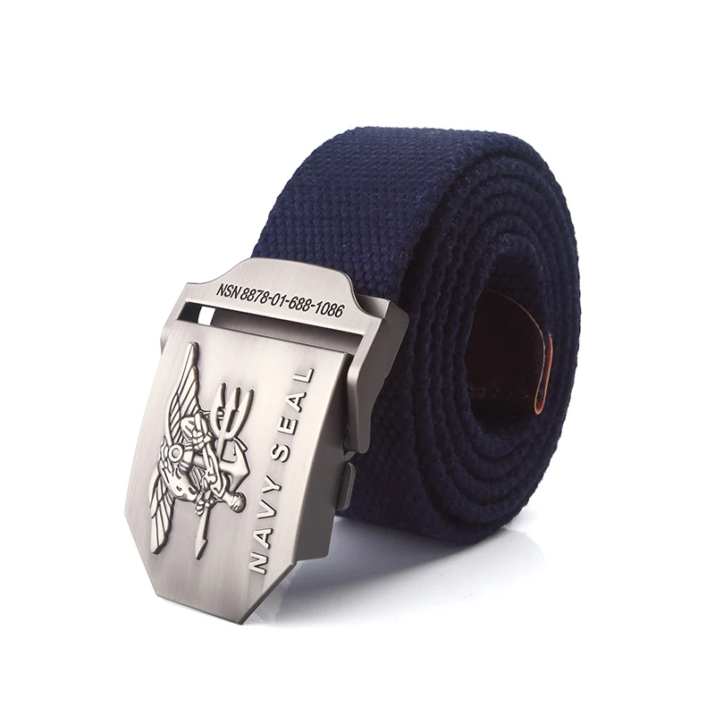 Men Army Military Canvas Belt Vintage NAVY SEAL Metal Buckle Luxury Jeans Belt Army Tactical Belts for Women Strap Male