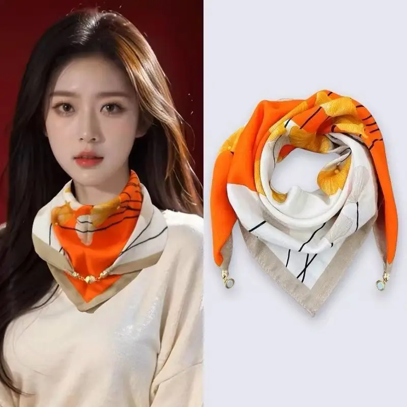 2025 Hot Magnetic Triangle Neck Protection Scarf For Women Cotton Linen Scarf High-end Neck Scarf Keep Warm High Quality