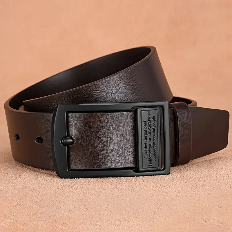Leather Men's Belt Fashion Metal Alloy Pin Buckle Adult Luxury Brand Jeans Business Casual Waist Male Strap Brand