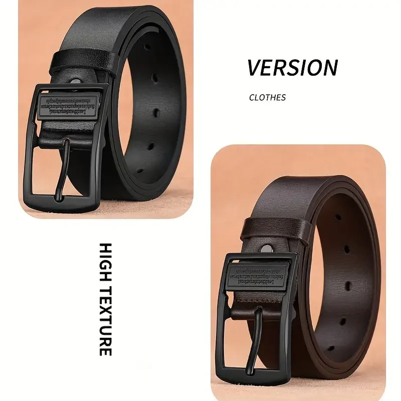 Leather Men's Belt Fashion Metal Alloy Pin Buckle Adult Luxury Brand Jeans Business Casual Waist Male Strap Brand