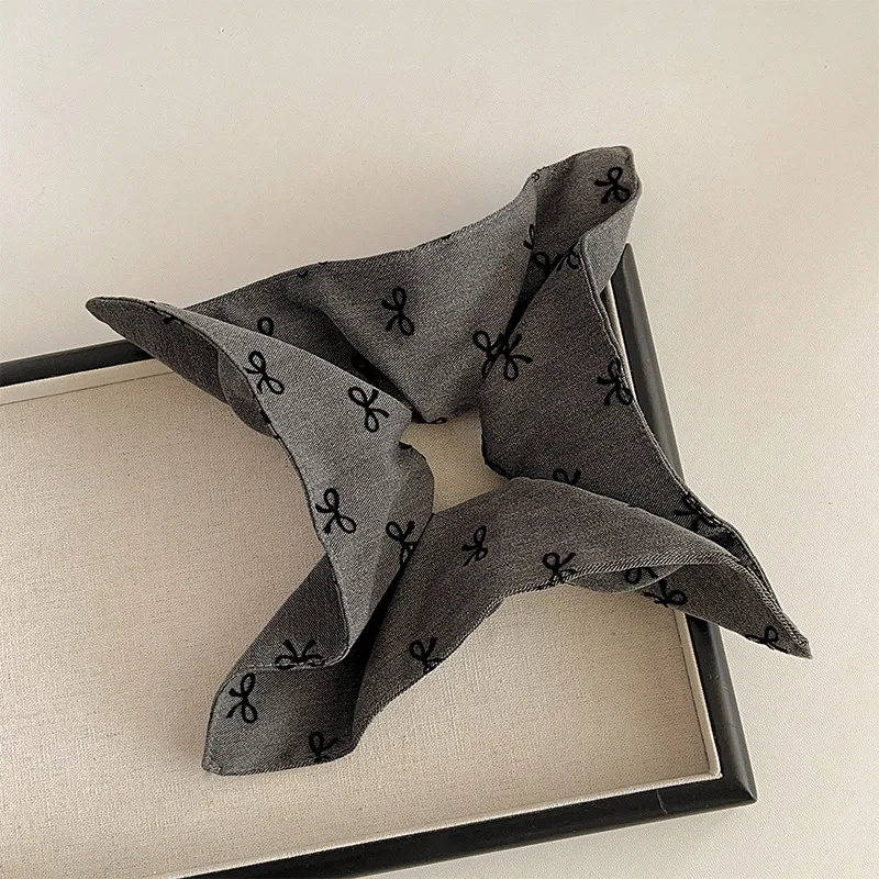 Bow Polka Dot Square Towel Large Intestine Hair Band High Sense Retro Headband Ball Head Rubber Band Hair Accessories Hair Band