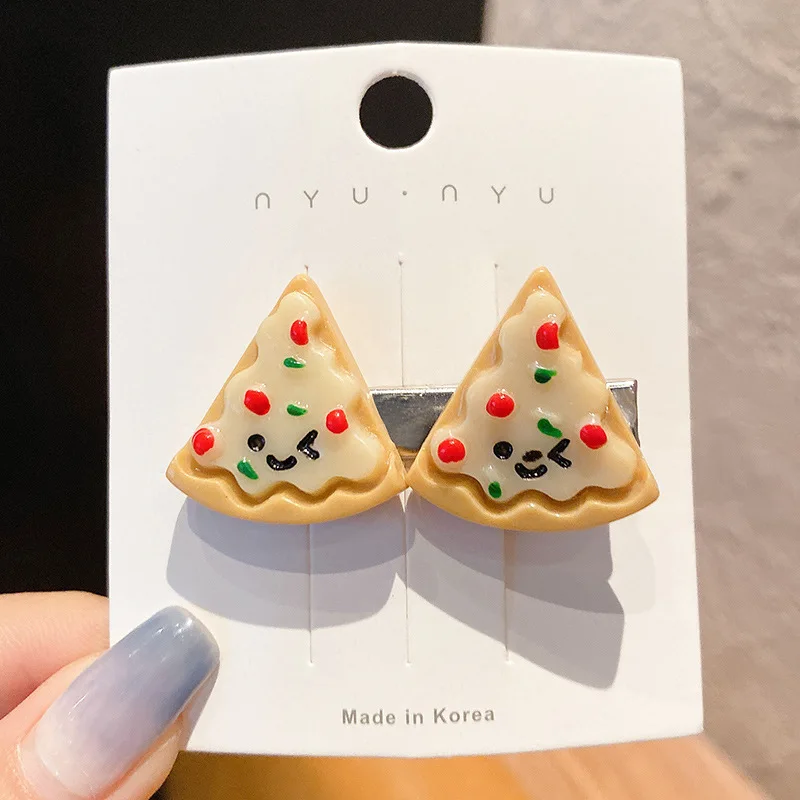1/5pcs funny food hair clip for women; cute duck mouth clip; side bangs pizza hot dog bread popular hair pin