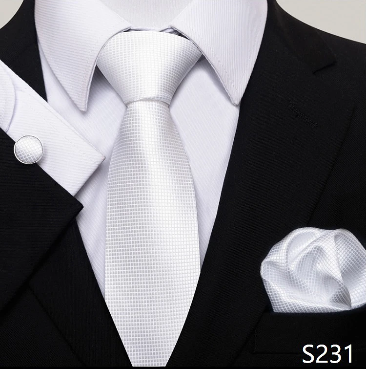 Fashion Brand Hot Sale Blue Plaid 8 cm Tie Pocket Squares Cufflink Set Necktie Men Wedding Accessories Fit Formal Party