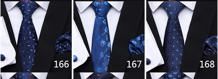 Fashion Brand Hot Sale Blue Plaid 8 cm Tie Pocket Squares Cufflink Set Necktie Men Wedding Accessories Fit Formal Party