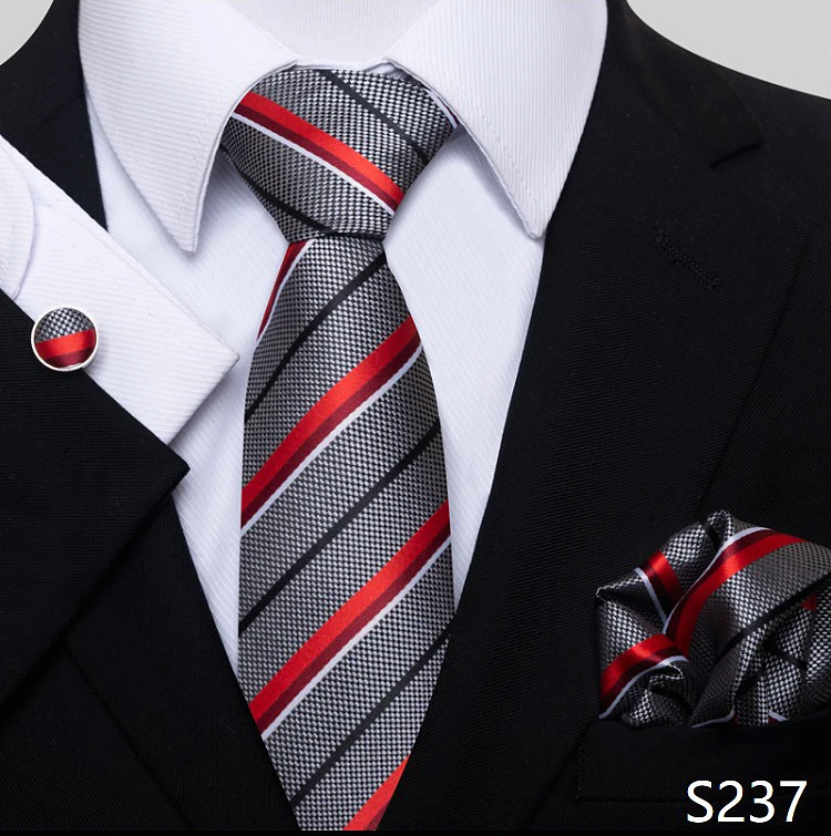 Fashion Brand Hot Sale Blue Plaid 8 cm Tie Pocket Squares Cufflink Set Necktie Men Wedding Accessories Fit Formal Party