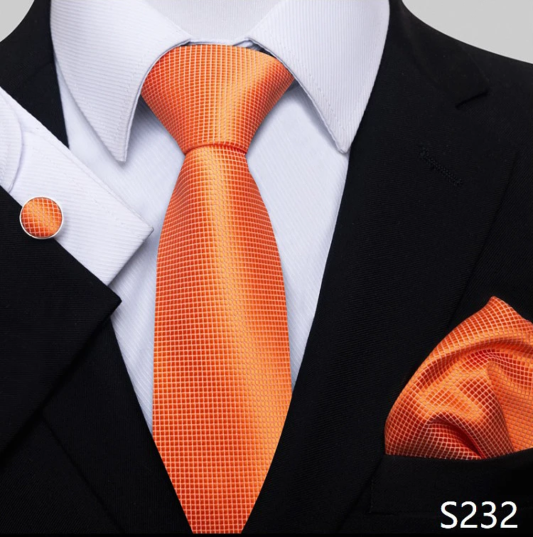 Fashion Brand Hot Sale Blue Plaid 8 cm Tie Pocket Squares Cufflink Set Necktie Men Wedding Accessories Fit Formal Party