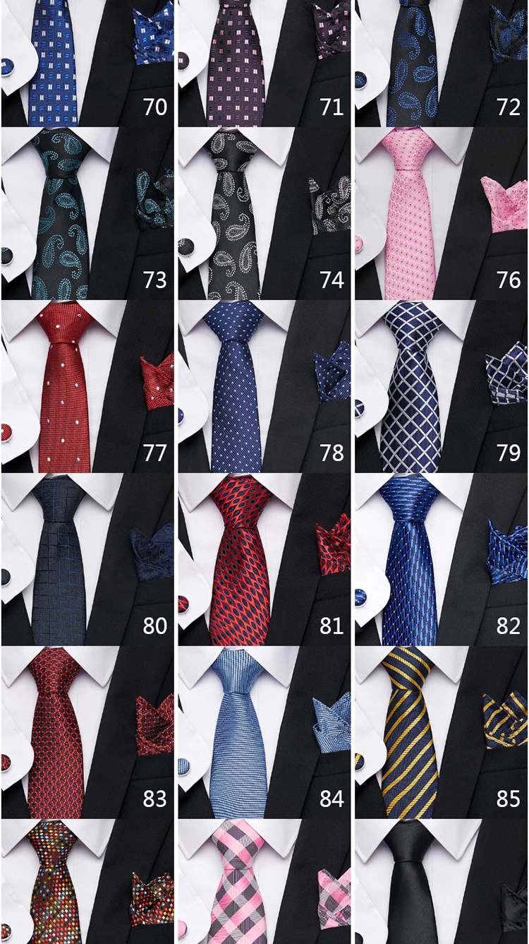 Fashion Brand Hot Sale Blue Plaid 8 cm Tie Pocket Squares Cufflink Set Necktie Men Wedding Accessories Fit Formal Party