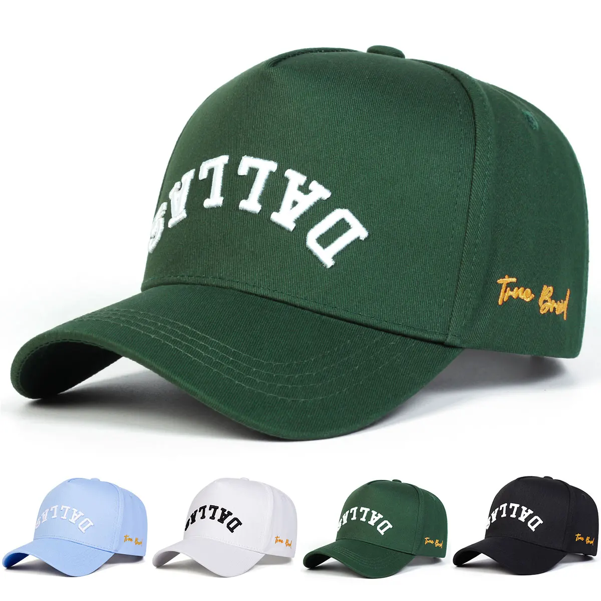 Unisex DALLAS Letter Embroidery Baseball Caps Spring and Autumn Outdoor Adjustable Casual Hats Hip Hop Hat Sunscreen Hat