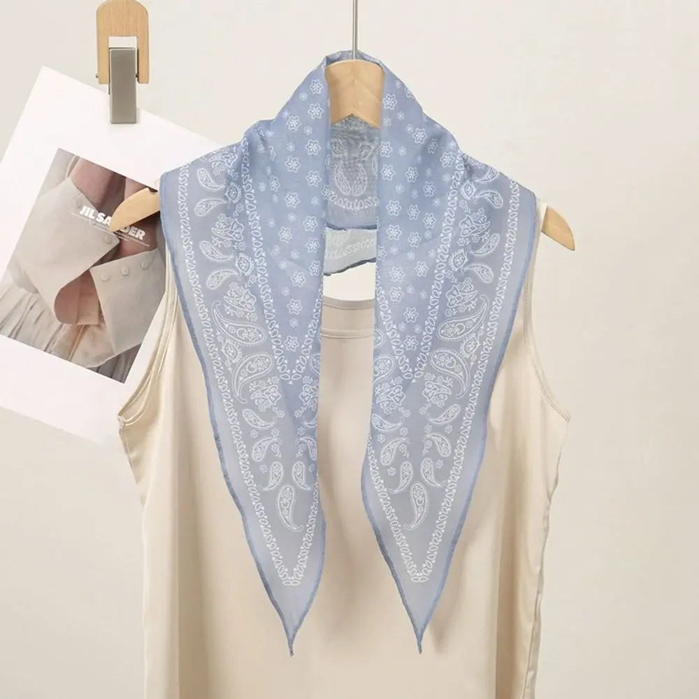 New Fashion Cashew Nut Silk Scarf Thin Bib Sunscreen Neckerchief Decoration High End Neck Clavicle Protection Spring Autumn